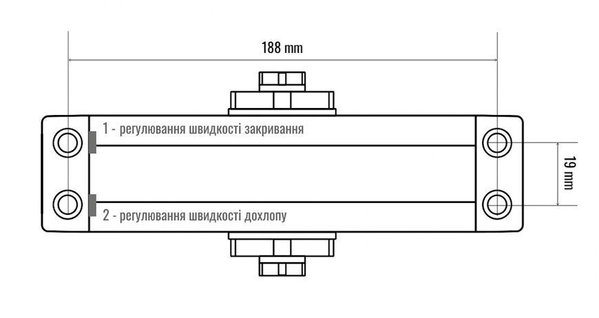 Доводчик дверей Шерлок B4W 60-85 кг стандартна тяга білий 0246 фото Доводчик дверей Шерлок B4W 60-85 кг стандартна тяга білий 0246 фото