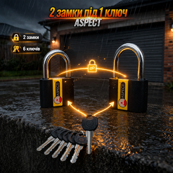 Комплект замків навісних ASPECT К-ЗН-А-55П/ДН-А-80П 0100 фото