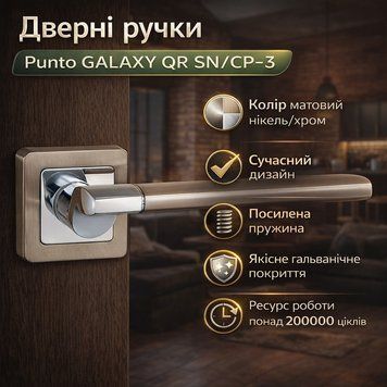 Ручка роздільна GALAXY QR SN/CP-3 матовий нікель/хром 0257 фото