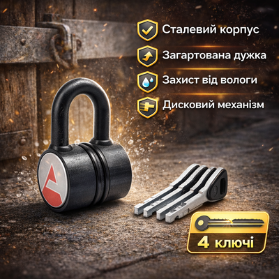 Замок навісний амбарний Aspect Premium ЗН-С-55-А сталевий корпус 0017 фото