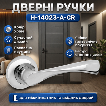 Ручки дверні міжкімнатні H-14023-A-CR хром 0165 фото