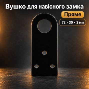 Ушко для навесного замка ровное 72*30*2мм закаленная сталь черное 0662 фото