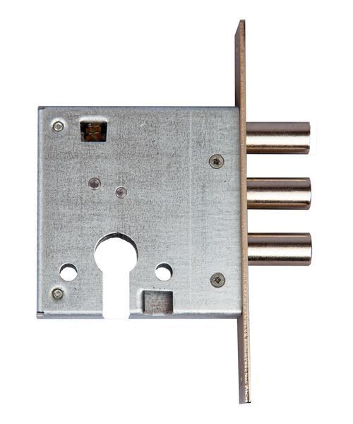 Замок дверной врезной Арико ЗВ 1 под евроцилиндр для металлических и деревянных дверей 3 ригеля цинк 0029 фото