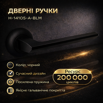 Ручки дверные межкомнатные H-14105-A-BLM черные 0176 фото