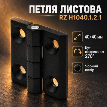 Петля листовая RZ H1040.1.2.1 40х40 мм черная 0486 фото